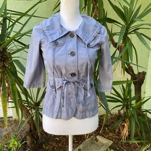 Gray Utility Tie Waist shirt peplum jacket